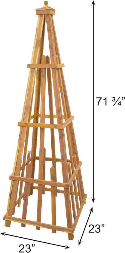 Amish Made Large Cedar Pyramid Trellis , 72", Premium Red