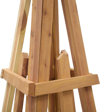 Amish Made Large Cedar Pyramid Trellis , 72", Premium Red