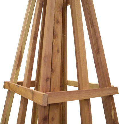 Amish Made Large Cedar Pyramid Trellis , 72", Premium Red