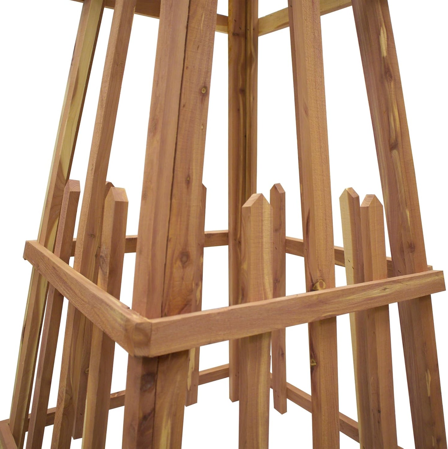 Amish Made Large Cedar Pyramid Trellis , 72", Premium Red