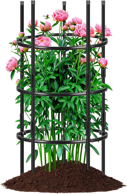 19.5" D x 39" H Peony Plant Support Cage,3-Tier Stackable
