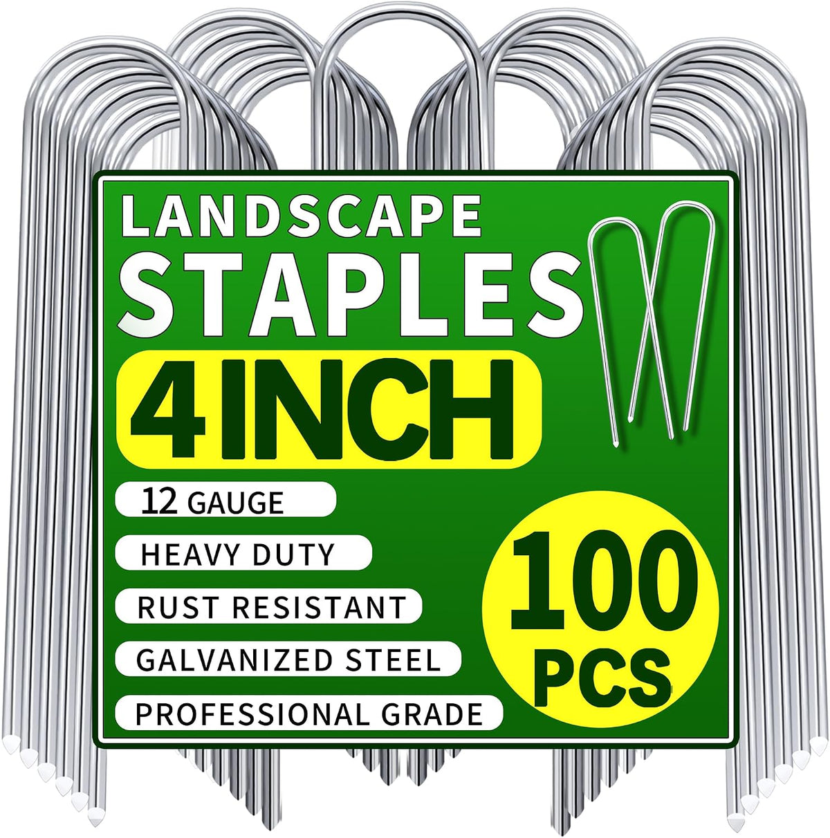 100 Pack 4 Inch U Shaped Garden Stakes Drip Irrigation Stakes