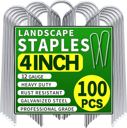 100 Pack 4 Inch U Shaped Garden Stakes Drip Irrigation Stakes