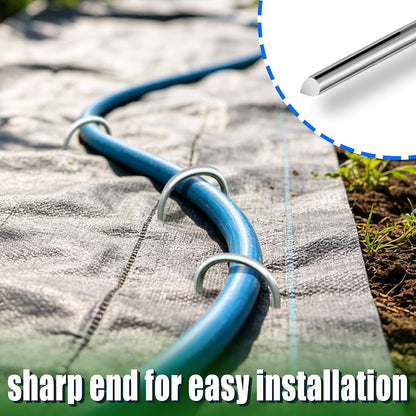 100 Pack 4 Inch U Shaped Garden Stakes Drip Irrigation Stakes