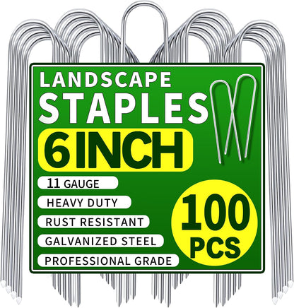 100 Pack 4 Inch U Shaped Garden Stakes Drip Irrigation Stakes