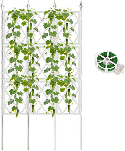 63 Inch Black Metal Pipe Garden Trellis Support Fence Frame for Climbing