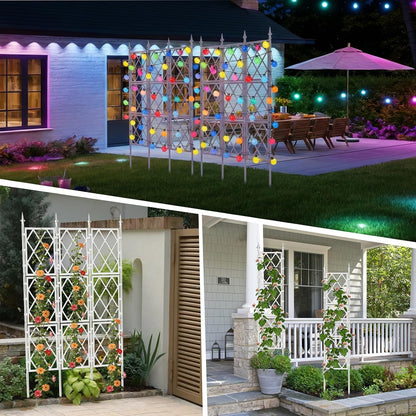 63 Inch Black Metal Pipe Garden Trellis Support Fence Frame for Climbing