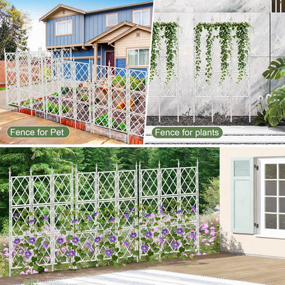 63 Inch Black Metal Pipe Garden Trellis Support Fence Frame for Climbing