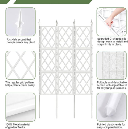 63 Inch Black Metal Pipe Garden Trellis Support Fence Frame for Climbing