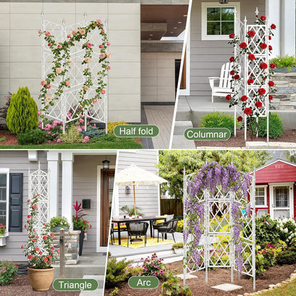 63 Inch Black Metal Pipe Garden Trellis Support Fence Frame for Climbing