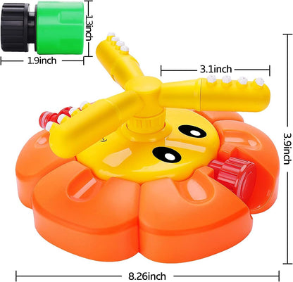 Water Sprinkler for Kids Toddlers Sprinklers with Roating Spray Nozzles Attaches Garden Water Hose Outdoor Play Outside Toys 3-4 Summer Backyard Lawn Game Yard Water Toy for Kids 3-5 4-8 Boy Girl