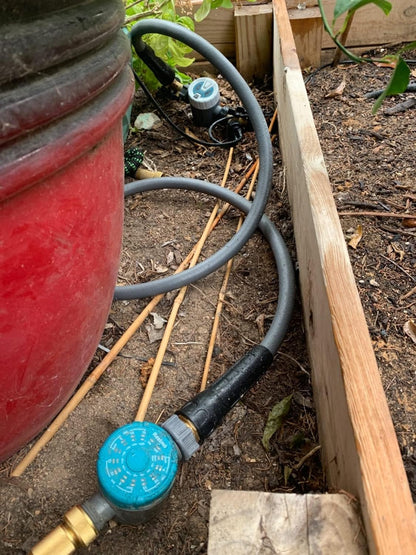 Heavy Duty Hybrid Garden Lead in Water Hose 5/8-Inch by 5-Feet 150 PSI, Kink Resistant, All-Weather Flexible with Swivel Grip Handle and 3/4" GHT Solid Brass Fittings, Gray