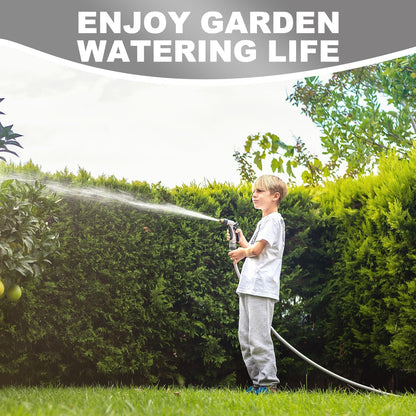 Heavy Duty Hybrid Garden Lead in Water Hose 5/8-Inch by 5-Feet 150 PSI, Kink Resistant, All-Weather Flexible with Swivel Grip Handle and 3/4" GHT Solid Brass Fittings, Gray