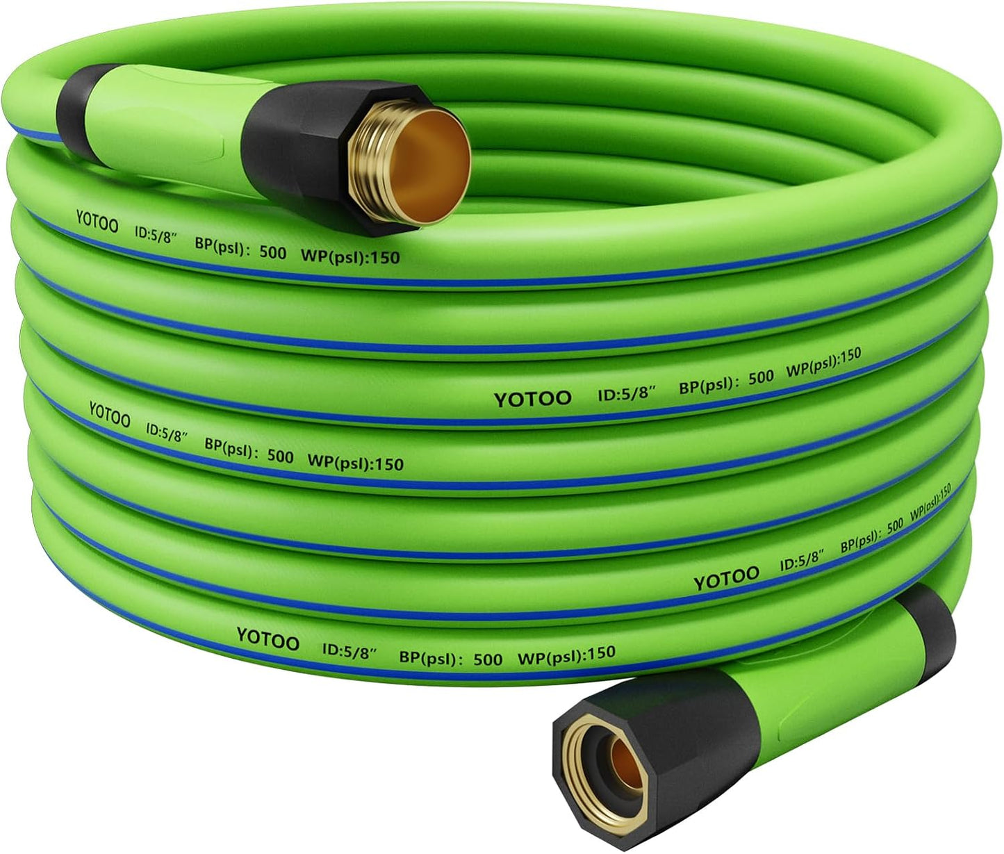 Heavy Duty Hybrid Garden Lead in Water Hose 5/8-Inch by 5-Feet 150 PSI, Kink Resistant, All-Weather Flexible with Swivel Grip Handle and 3/4" GHT Solid Brass Fittings, Gray