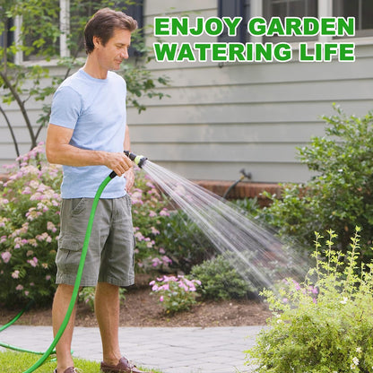 Heavy Duty Hybrid Garden Lead in Water Hose 5/8-Inch by 5-Feet 150 PSI, Kink Resistant, All-Weather Flexible with Swivel Grip Handle and 3/4" GHT Solid Brass Fittings, Gray