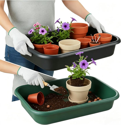 2-Pack Plant Potting Tray– MultiFunctional Large Heavy-Duty GardenTidy Tray
