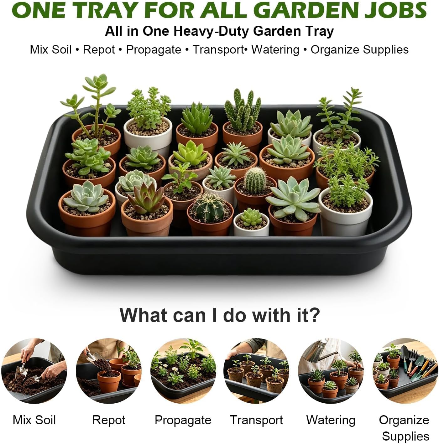 2-Pack Plant Potting Tray– MultiFunctional Large Heavy-Duty GardenTidy Tray