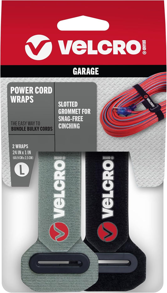 Power Cord Wraps, Slotted Grommet, 24 Inch, 2 Pack