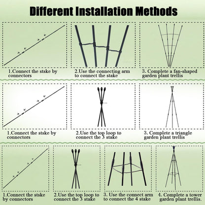 Garden Trellis for Climbing Plants Outdoor & Indoor, 47in Plant Trellis for Vines, Flowers,Tomato cage 3 Shapes Rustproof Plant Support Trellis for Potted Plants,Rose, Cucumber, Pea, Tomato, 2Pack