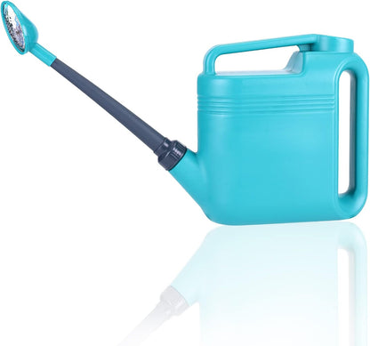 1.5 Gallon Watering Can for Outdoor & Indoor Plants, Large Garden Watering Pot with Lightweight and 5.5L Capacity, Plastic Watering Can with Long Spout and Metal Removable Sprinkler Head - Aquamarine
