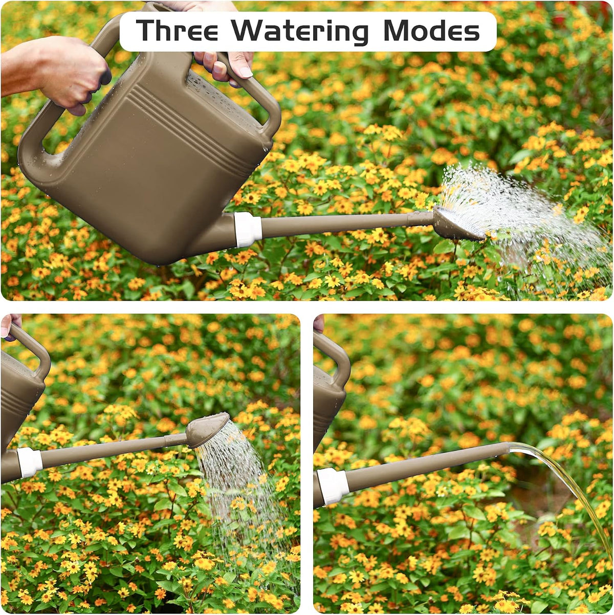 1.5 Gallon Watering Can for Outdoor & Indoor Plants, Large Garden Watering Pot with Lightweight and 5.5L Capacity, Plastic Watering Can with Long Spout and Metal Removable Sprinkler Head - Aquamarine