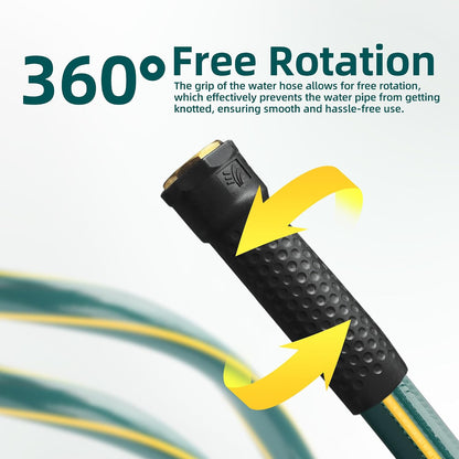 Solution4Patio Short Leader Green Garden Hose 5/8 in. x 12 ft. -Kink Free, Leakproof, Male/Female Fittings -Heavy Duty Durable Flexible Lightweight Water Pipe -Brass Aluminum Ends for Household & Yard