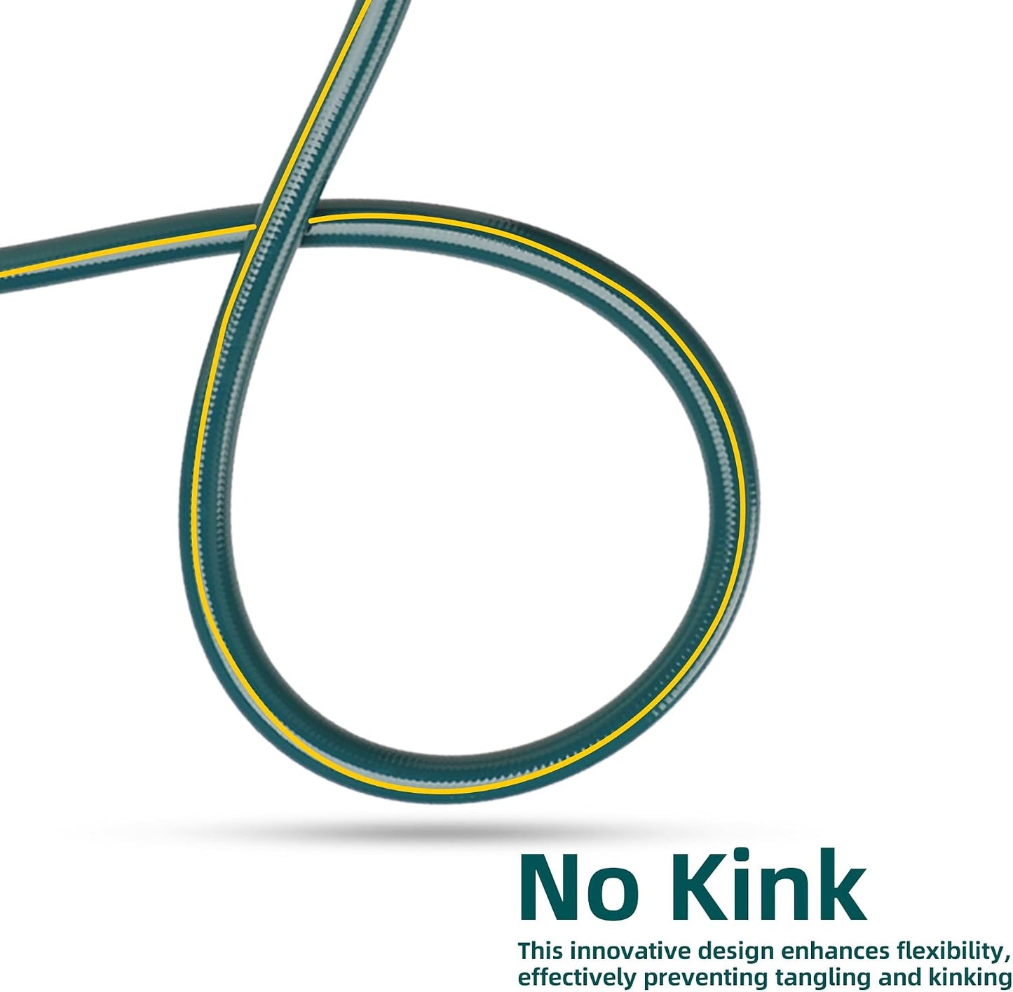 Solution4Patio Short Leader Green Garden Hose 5/8 in. x 12 ft. -Kink Free, Leakproof, Male/Female Fittings -Heavy Duty Durable Flexible Lightweight Water Pipe -Brass Aluminum Ends for Household & Yard