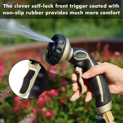 Hose Nozzle with Easy Self-Lock Trigger, Heavy Duty Water Sprayer