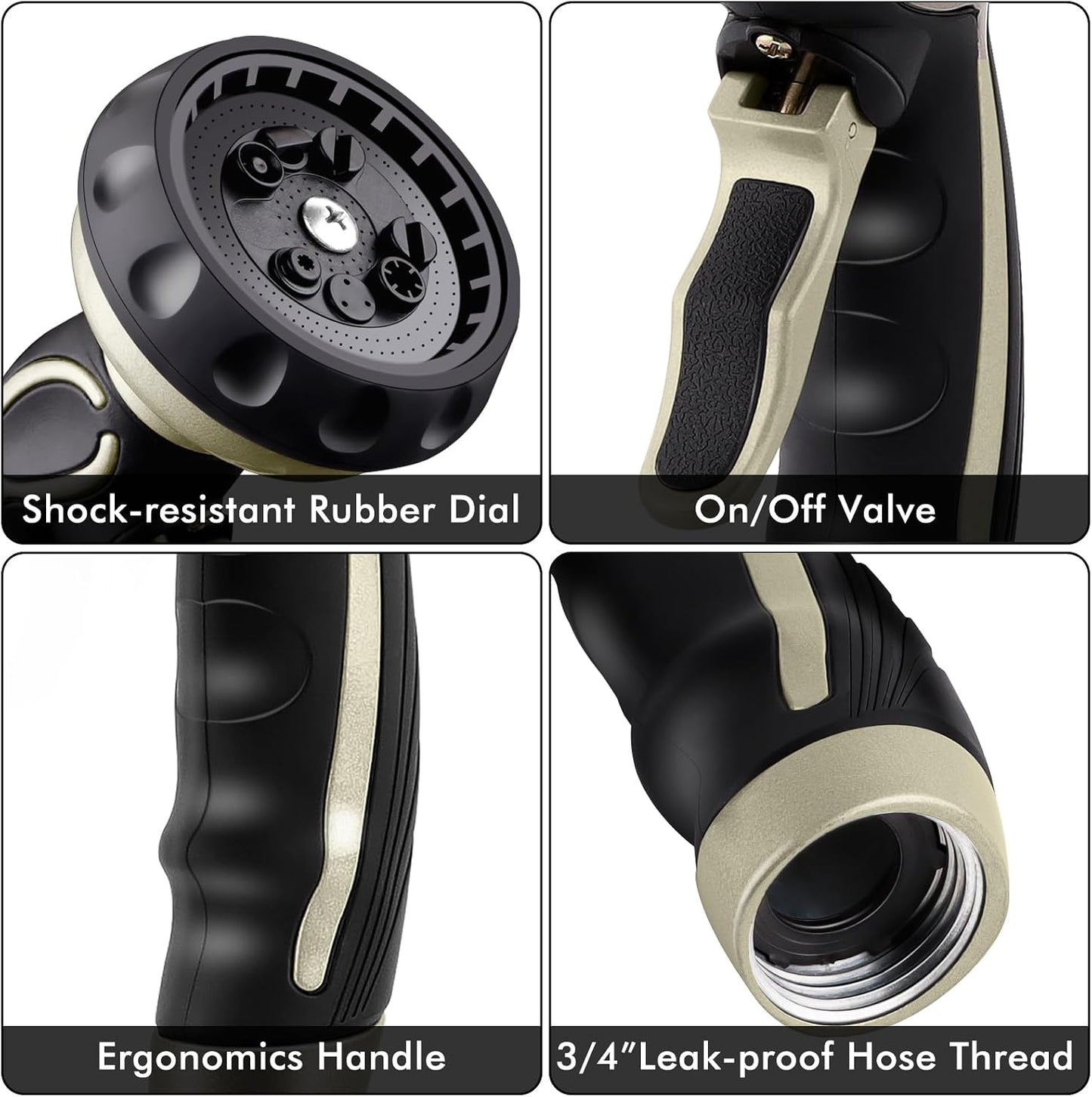 Hose Nozzle with Easy Self-Lock Trigger, Heavy Duty Water Sprayer