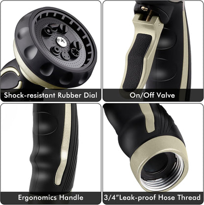 Hose Nozzle with Easy Self-Lock Trigger, Heavy Duty Water Sprayer