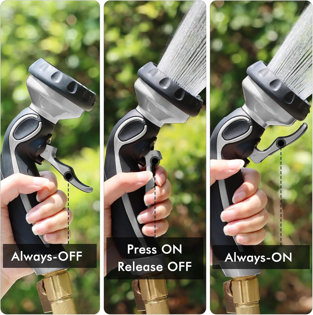 Hose Nozzle with Easy Self-Lock Trigger, Heavy Duty Water Sprayer
