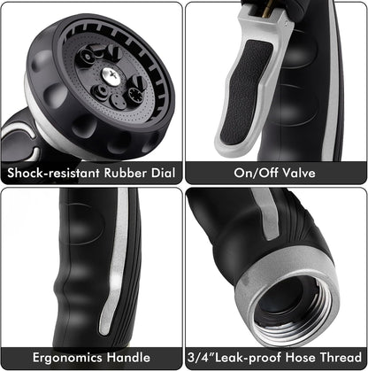 Hose Nozzle with Easy Self-Lock Trigger, Heavy Duty Water Sprayer