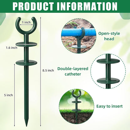 16 Pcs 3/4'' Garden Hose Guide Stakes Bulk Garden Guards Holder Spike for Plant-Saving Outside Yard Lawn to Preventing Hose Tangles and Protecting Plants