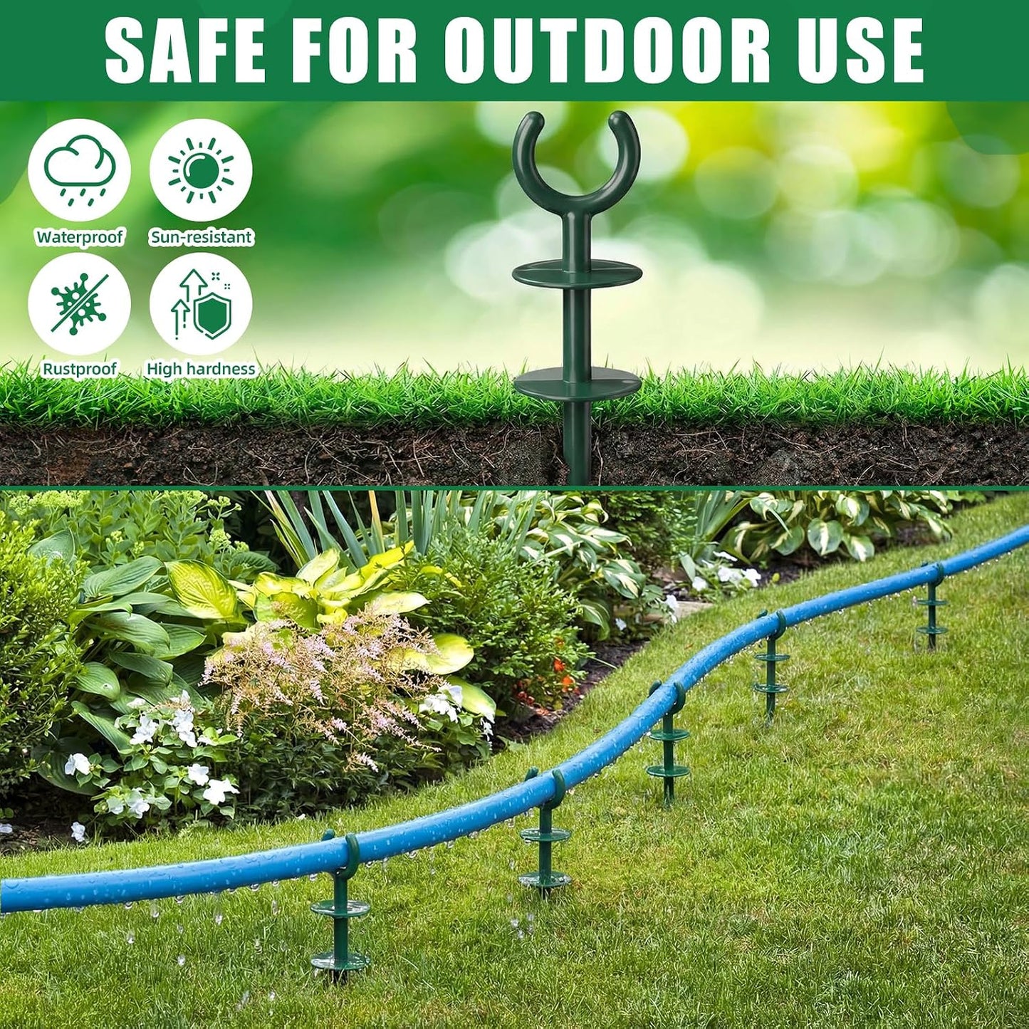 16 Pcs 3/4'' Garden Hose Guide Stakes Bulk Garden Guards Holder Spike for Plant-Saving Outside Yard Lawn to Preventing Hose Tangles and Protecting Plants