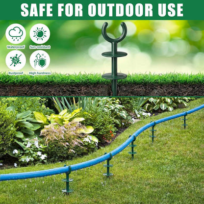 16 Pcs 3/4'' Garden Hose Guide Stakes Bulk Garden Guards Holder Spike for Plant-Saving Outside Yard Lawn to Preventing Hose Tangles and Protecting Plants