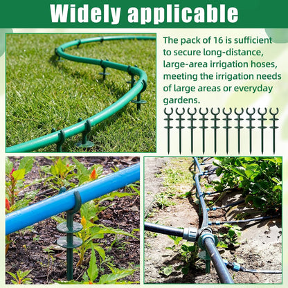 16 Pcs 3/4'' Garden Hose Guide Stakes Bulk Garden Guards Holder Spike for Plant-Saving Outside Yard Lawn to Preventing Hose Tangles and Protecting Plants