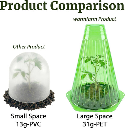 Pack 30 Garden Cloches for Plants with Top Hole, 8.6" L x 7.8" Reusable Plant Bell Cover, Protection from Freezing Weather, Birds, and Snails for Garden