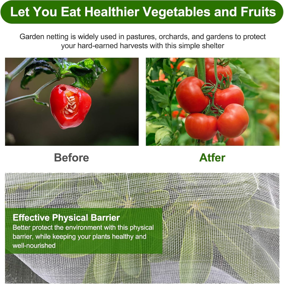 4 x 25 ft Garden Netting Row Cover, Ultra Fine Mesh for Plants