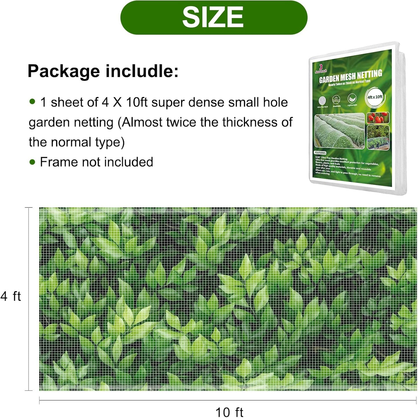 4 x 25 ft Garden Netting Row Cover, Ultra Fine Mesh for Plants