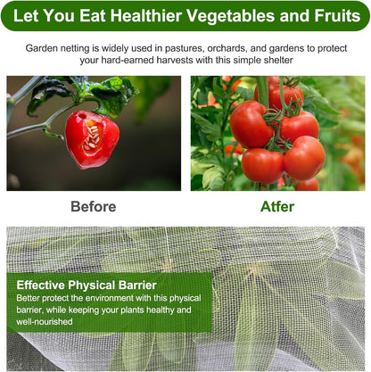 4 x 25 ft Garden Netting Row Cover, Ultra Fine Mesh for Plants