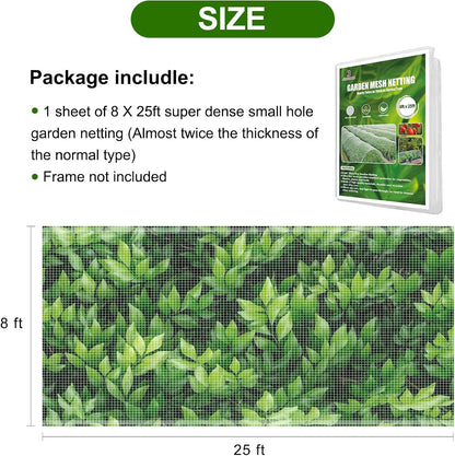 4 x 25 ft Garden Netting Row Cover, Ultra Fine Mesh for Plants