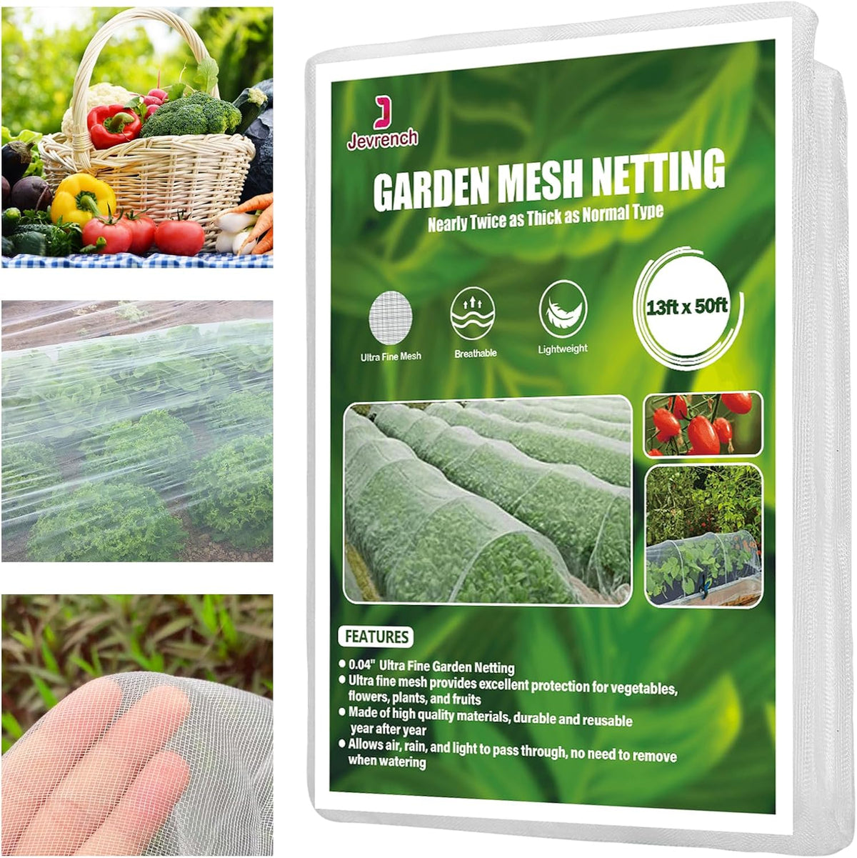 4 x 25 ft Garden Netting Row Cover, Ultra Fine Mesh for Plants
