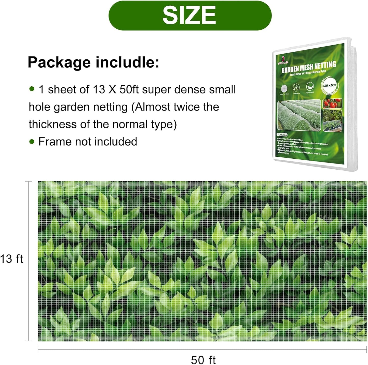 4 x 25 ft Garden Netting Row Cover, Ultra Fine Mesh for Plants