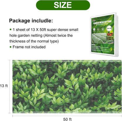4 x 25 ft Garden Netting Row Cover, Ultra Fine Mesh for Plants