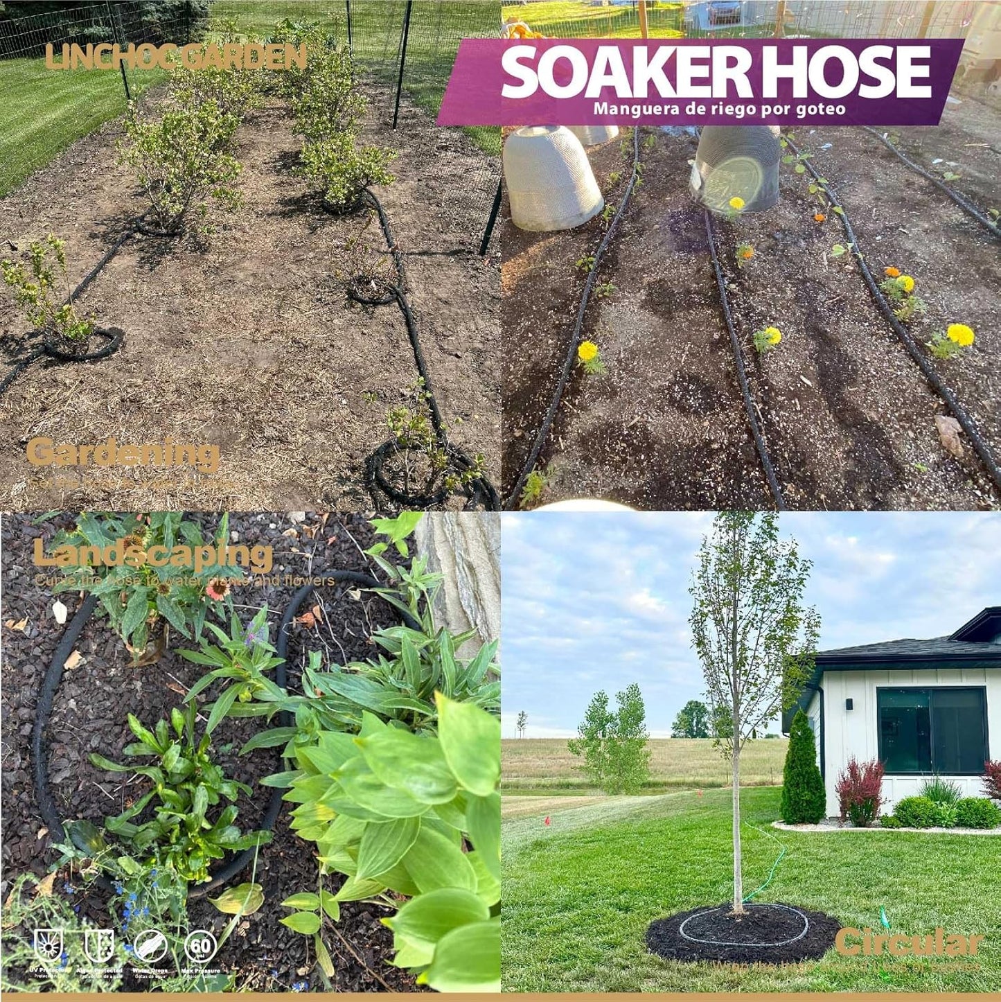 1/2 Inch 15FT Soaker Hose - Lightweight Flexible Design for Compact Spaces | Eco-Friendly & Root-Targeted Watering