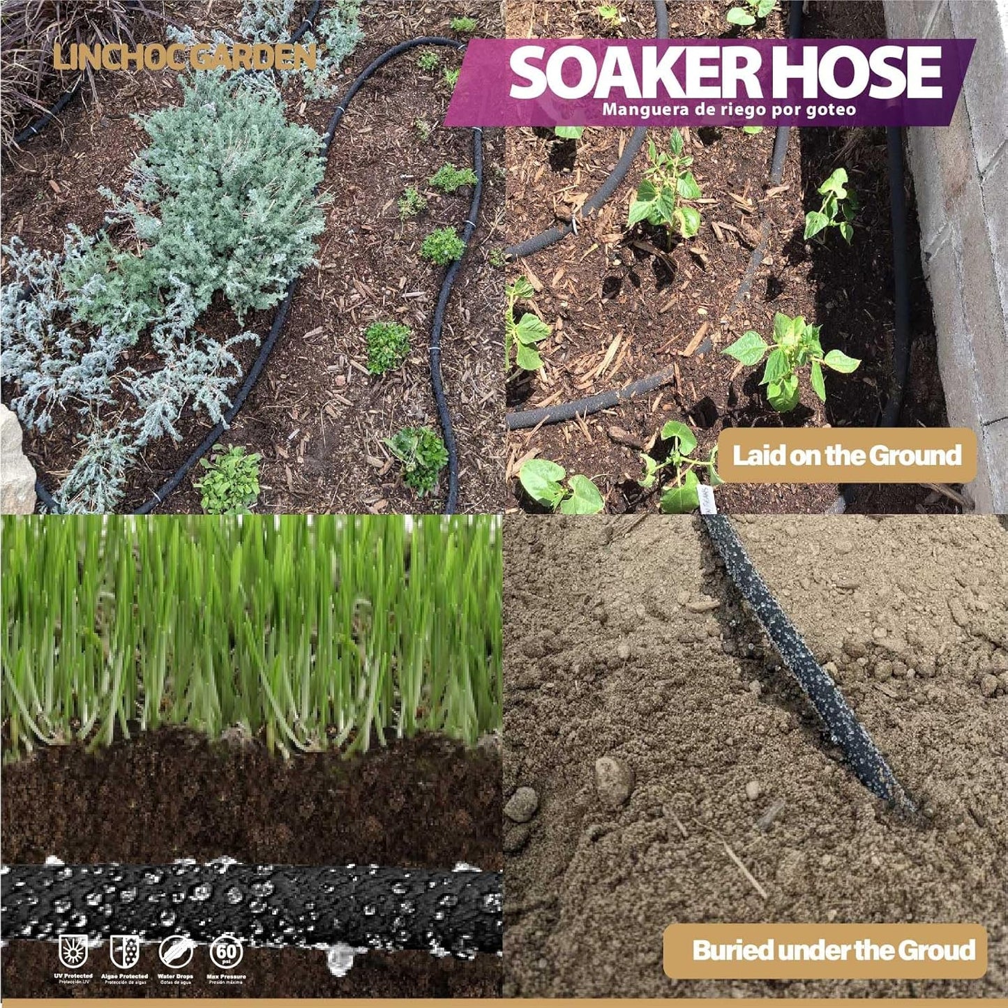 1/2 Inch 15FT Soaker Hose - Lightweight Flexible Design for Compact Spaces | Eco-Friendly & Root-Targeted Watering