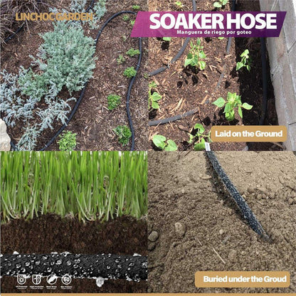1/2 Inch 15FT Soaker Hose - Lightweight Flexible Design for Compact Spaces | Eco-Friendly & Root-Targeted Watering
