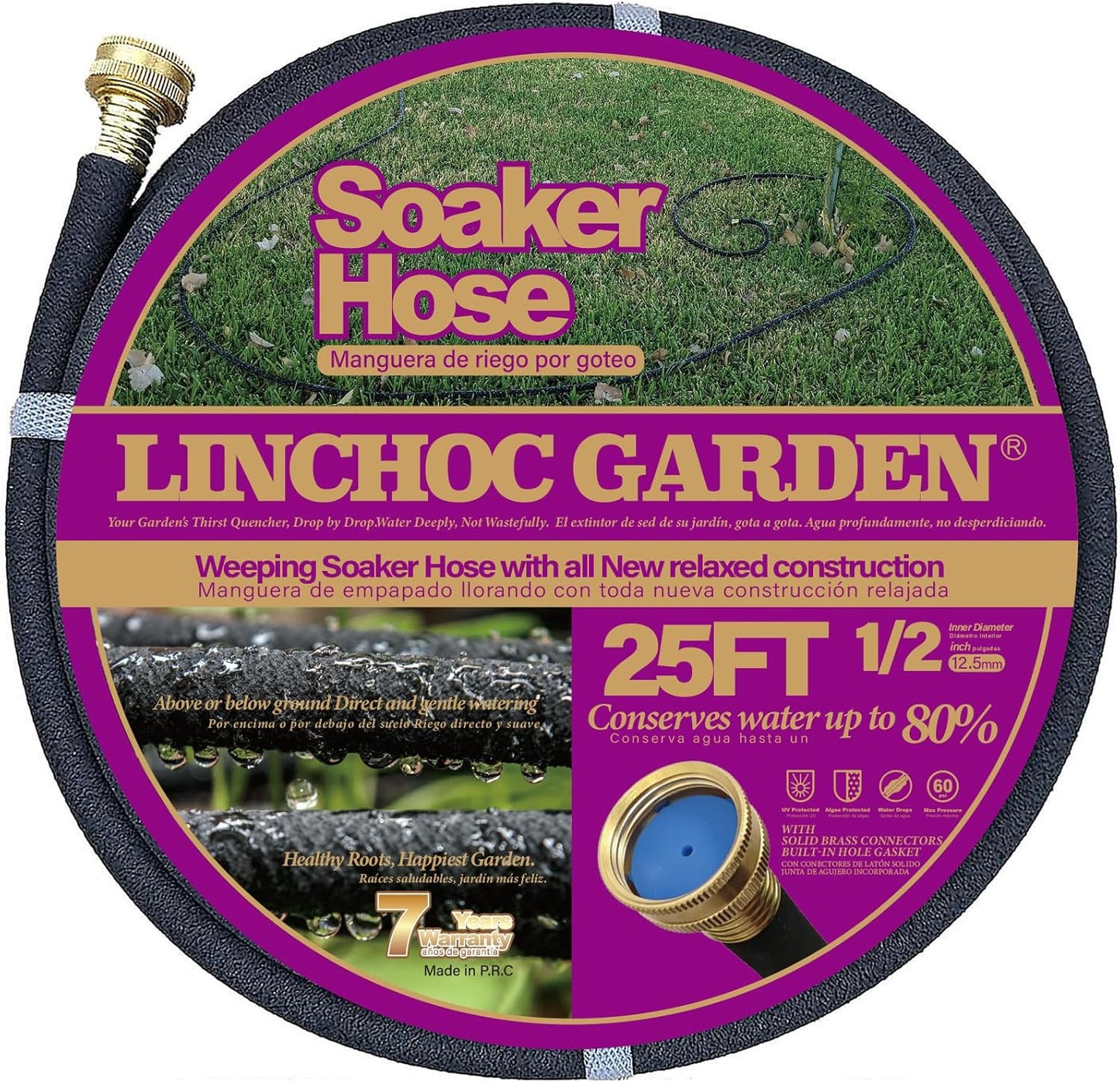 1/2 Inch 15FT Soaker Hose - Lightweight Flexible Design for Compact Spaces | Eco-Friendly & Root-Targeted Watering