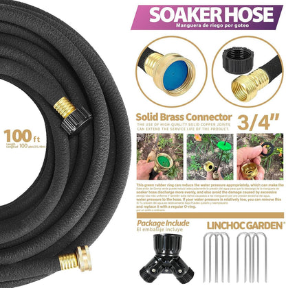 1/2 Inch 15FT Soaker Hose - Lightweight Flexible Design for Compact Spaces | Eco-Friendly & Root-Targeted Watering