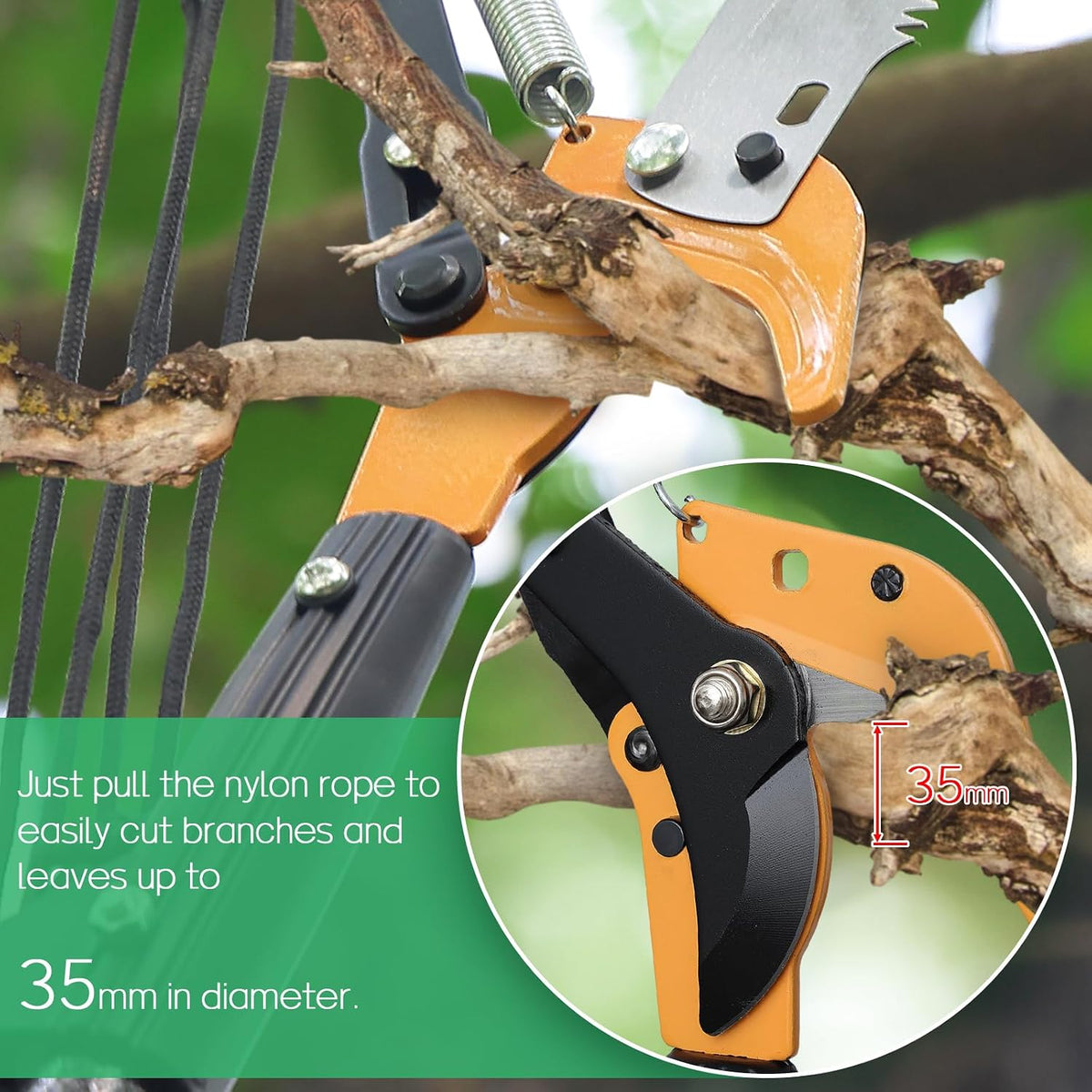 Pole Saw for Tree Trimming, 13.7FT Extendable Manual Tree Pruners